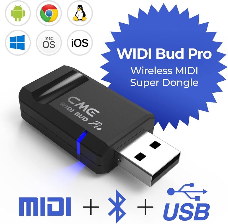 C M E WIDI Bud Pro - Bluetooth MIDI Interface for iOS, macOS, Windows, Android, ChromeOS, Linux - Plug, Pair & Play - No drivers - Ultra low 3ms latency wireless MIDI for computer/laptop/mobile device - Image 2